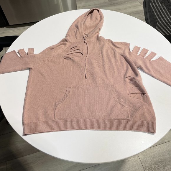 Lola x LF Dusty Rose Distressed Hoodie - Picture 1 of 7